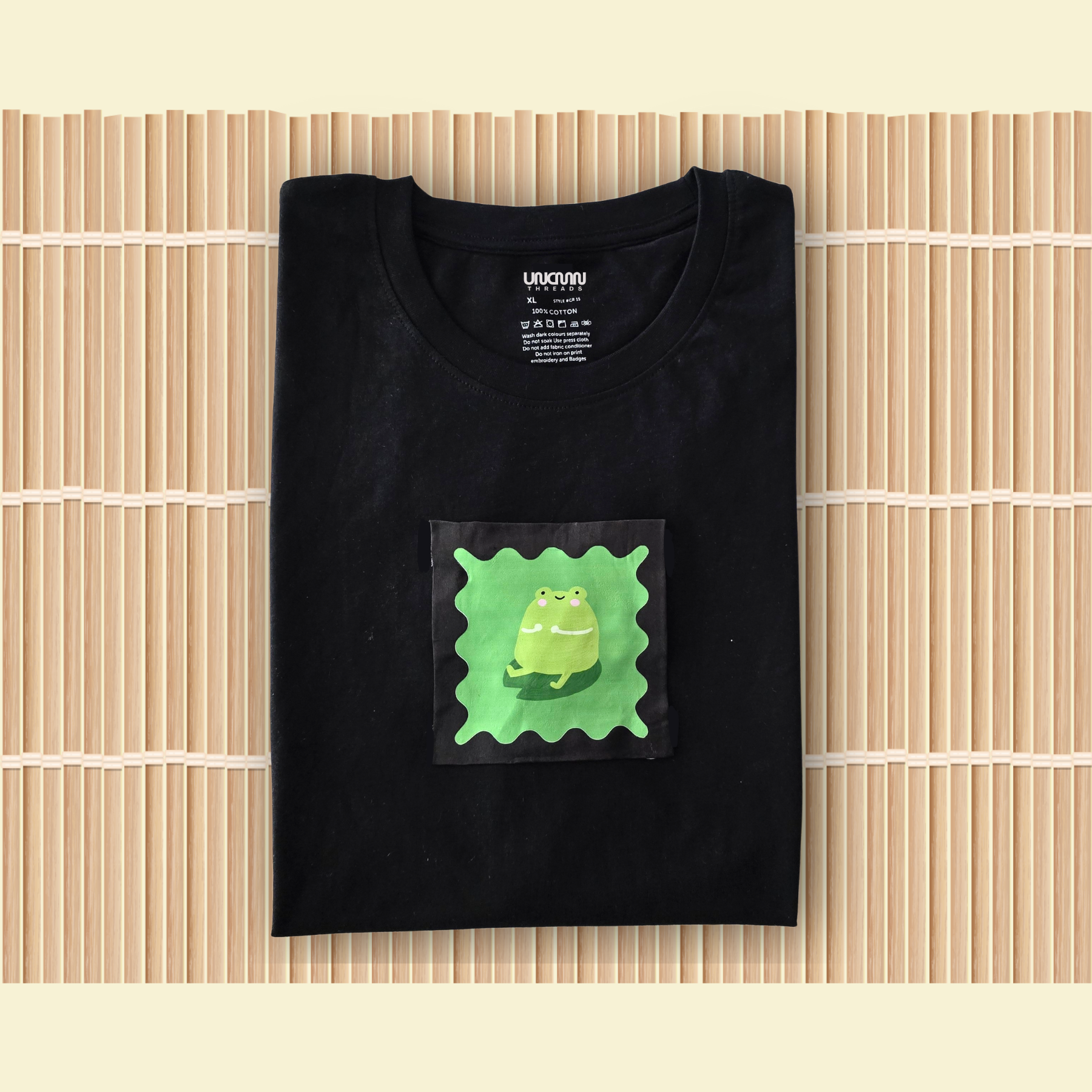 BLACK UNISEX MODULAR PRINT T-SHIRT (SWAP N WEAR)