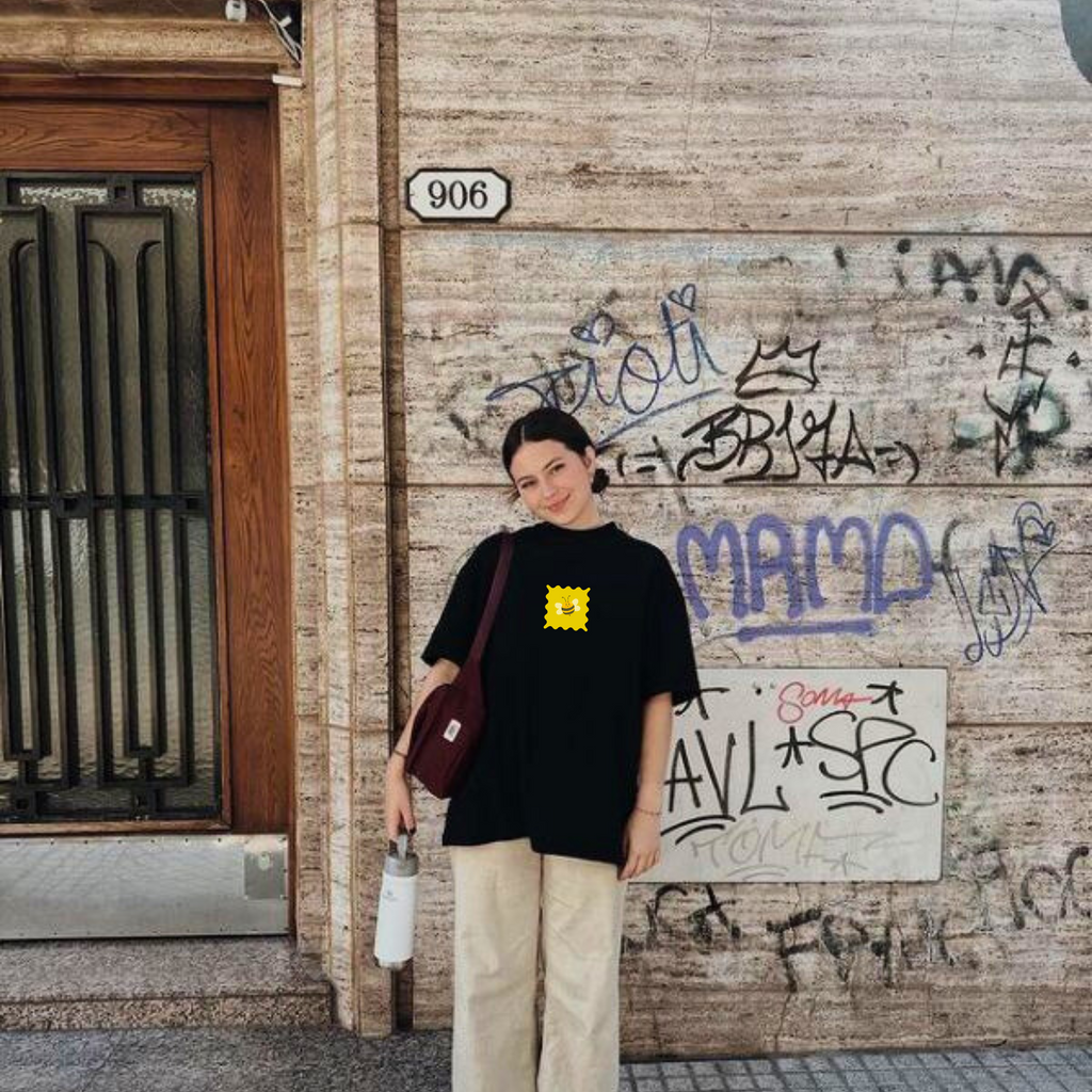 BLACK UNISEX MODULAR PRINT T-SHIRT (SWAP N WEAR)